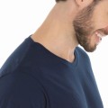Camiseta de Algodão Premium Azul Marinho 