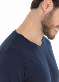 Camiseta de Algodão Premium Azul Marinho 