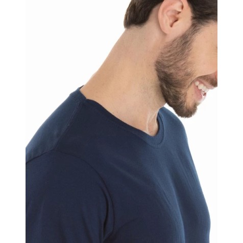 Camiseta de Algodão Premium Azul Marinho 