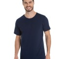 Camiseta de Algodão Premium Azul Marinho 