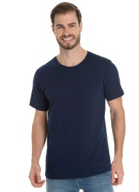 Camiseta de Algodão Premium Azul Marinho 