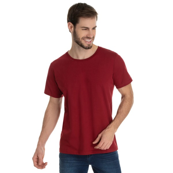 Camiseta de Algodão Premium Bordô