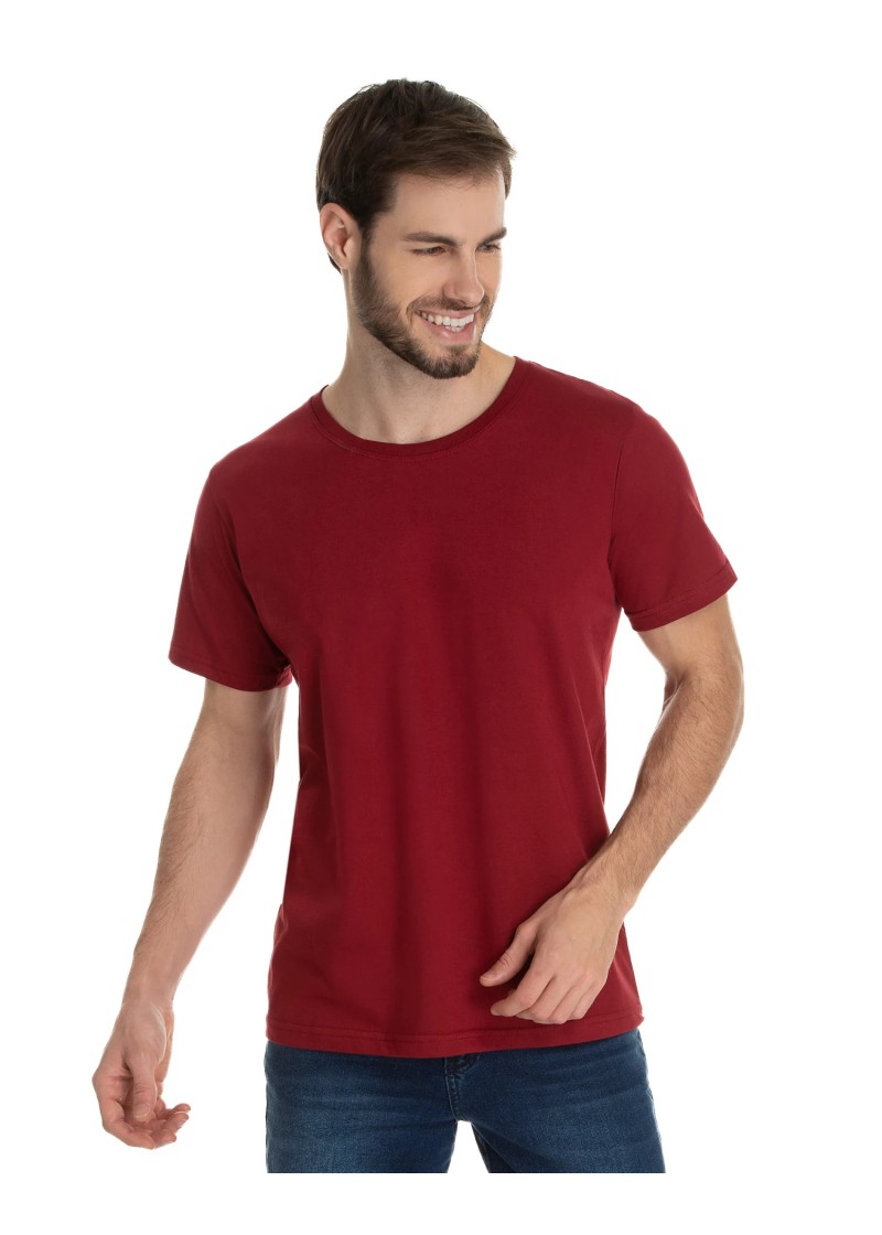 Camiseta de Algodão Premium Bordô