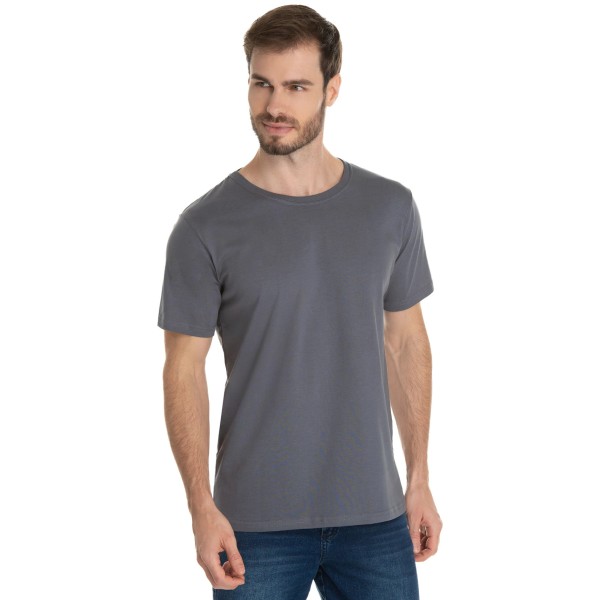 Camiseta de Algodão Premium Cinza Chumbo