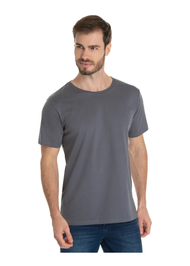 Camiseta de Algodão Premium Cinza Chumbo