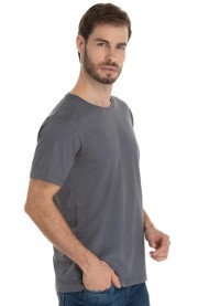 Camiseta de Algodão Premium Cinza Chumbo