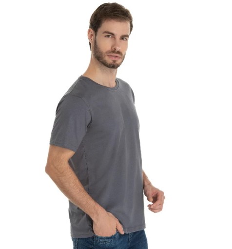 Camiseta de Algodão Premium Cinza Chumbo