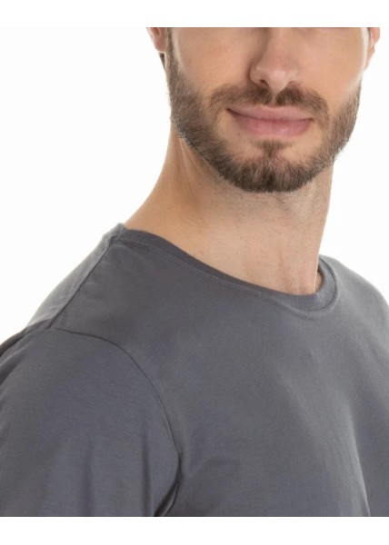Camiseta de Algodão Premium Cinza Chumbo