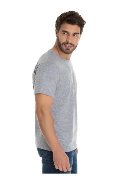Camiseta de Algodão Premium Cinza Mescla