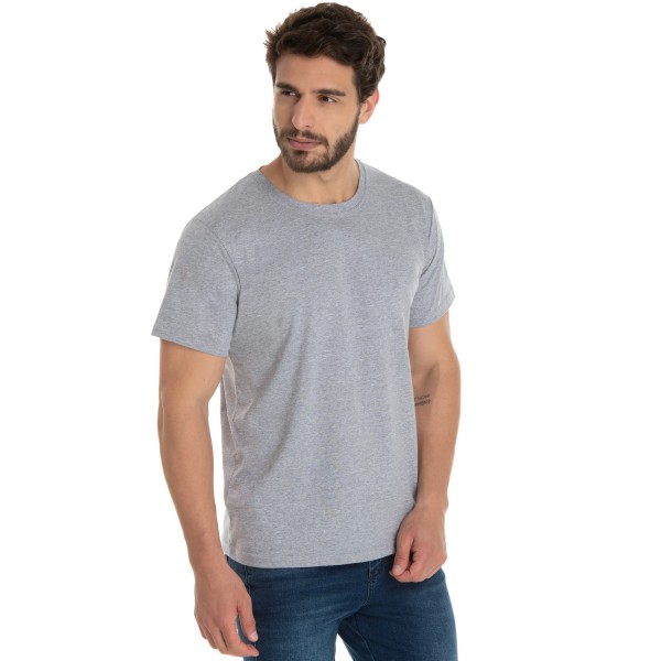 Camiseta de Algodão Premium Cinza Mescla