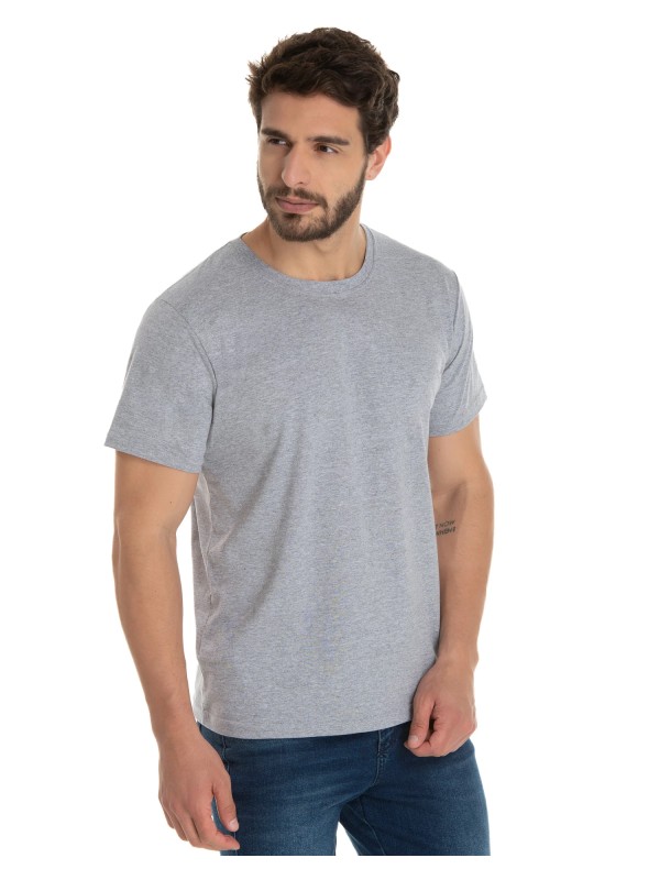 Camiseta de Algodão Premium Cinza Mescla