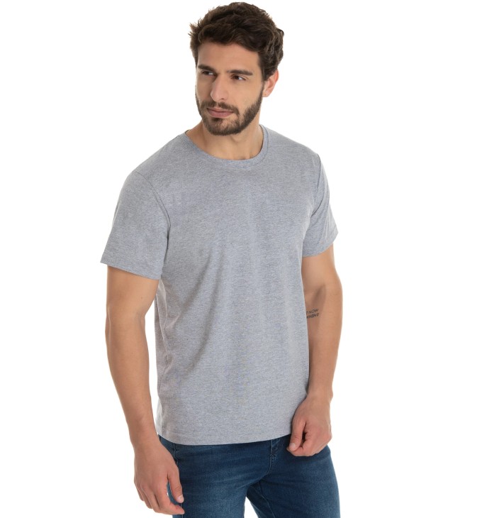 Camiseta de Algodão Premium Cinza Mescla Camiseta de Algodão Premium Cinza Mescla