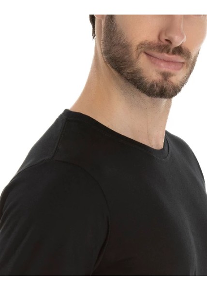 Camiseta de Algodão Premium Preta