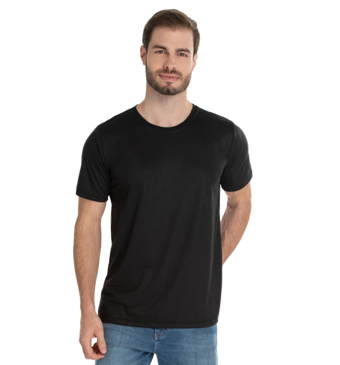 Camiseta de Algodão Premium Preta