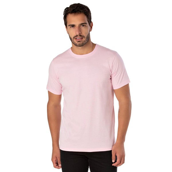 Camiseta de Algodão Premium Rosa Claro