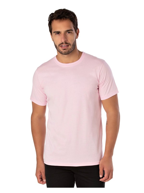 Camiseta de Algodão Premium Rosa Claro Camiseta de Algodão Premium Rosa Claro