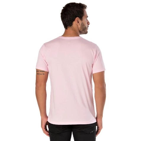 Camiseta de Algodão Premium Rosa Claro