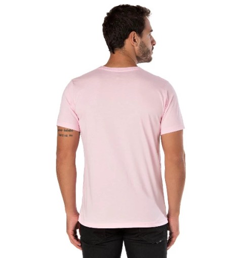 Camiseta de Algodão Premium Rosa Claro