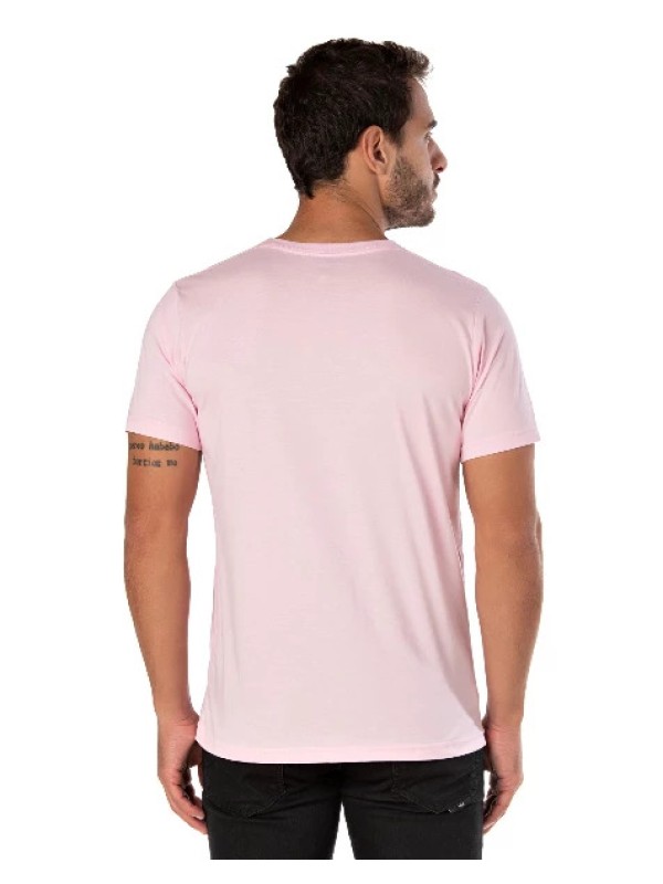 Camiseta de Algodão Premium Rosa Claro Camiseta de Algodão Premium Rosa Claro