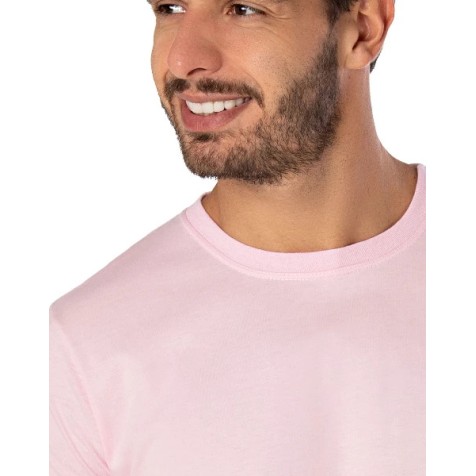 Camiseta de Algodão Premium Rosa Claro