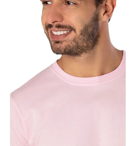 Camiseta de Algodão Premium Rosa Claro
