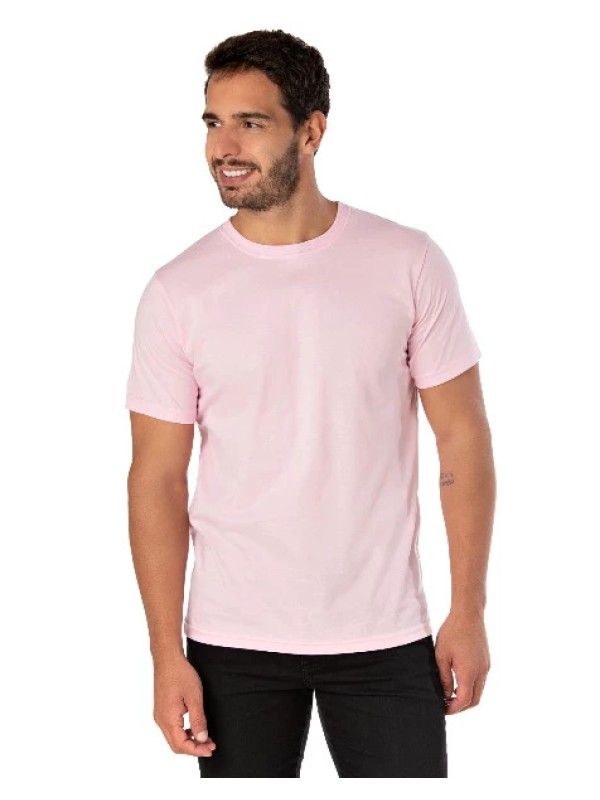 Camiseta de Algodão Premium Rosa Claro Camiseta de Algodão Premium Rosa Claro