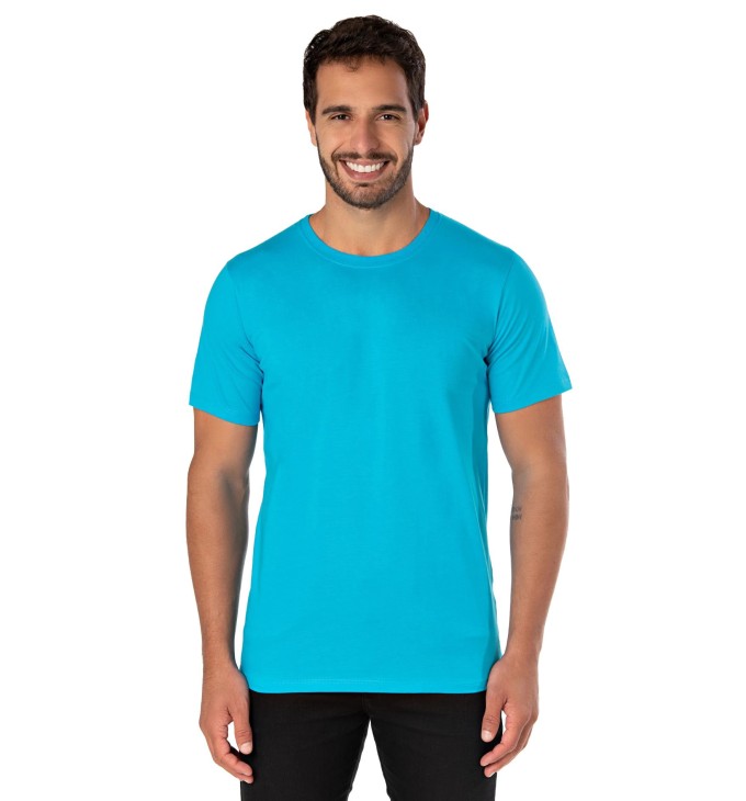 Camiseta de Algodão Premium Turquesa