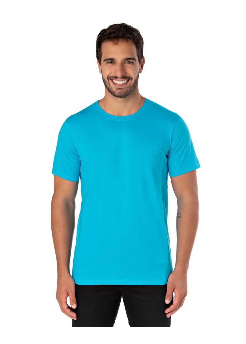 Camiseta de Algodão Premium Turquesa