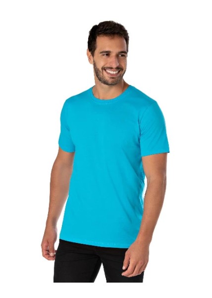 Camiseta de Algodão Premium Turquesa