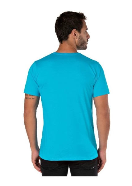 Camiseta de Algodão Premium Turquesa