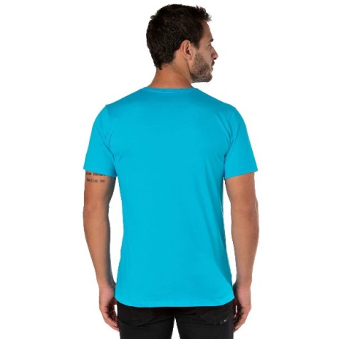 Camiseta de Algodão Premium Turquesa