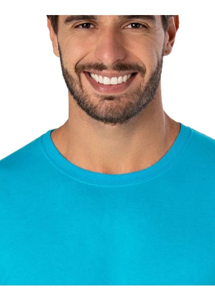 Camiseta de Algodão Premium Turquesa
