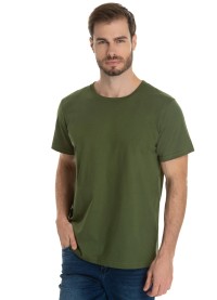 Camiseta de Algodão Premium Verde Militar