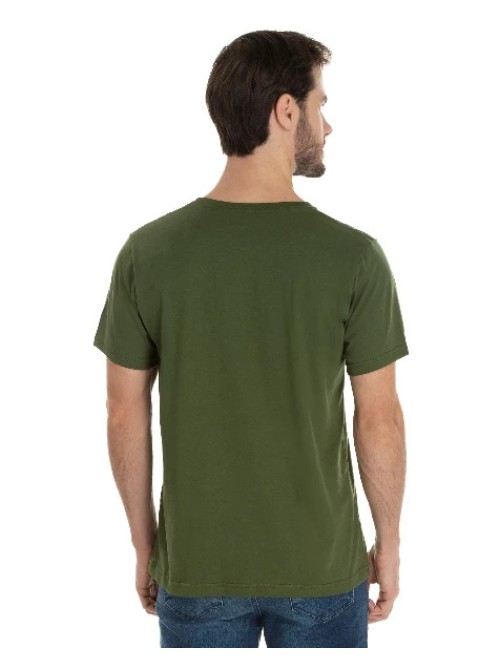 Camiseta de Algodão Premium Verde Militar