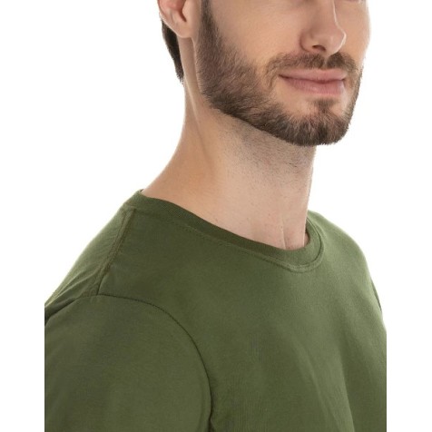 Camiseta de Algodão Premium Verde Militar