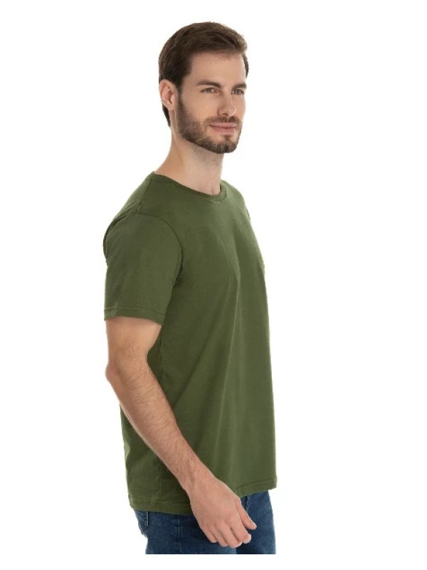 Camiseta de Algodão Premium Verde Militar Camiseta de Algodão Premium Verde Militar