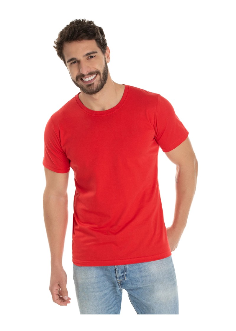 Camiseta de Algodão Premium Vermelha