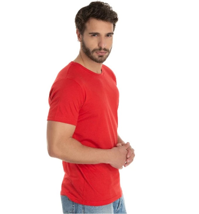 Camiseta de Algodão Premium Vermelha