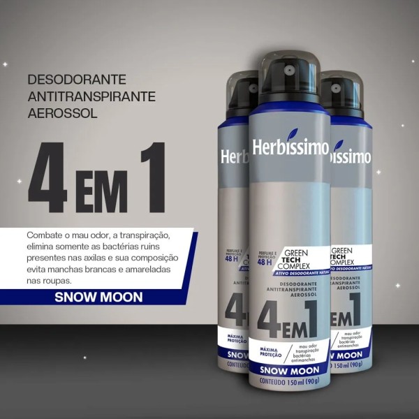 Desodorante Aerosol Antitranspirante Herbíssimo Snow Moon