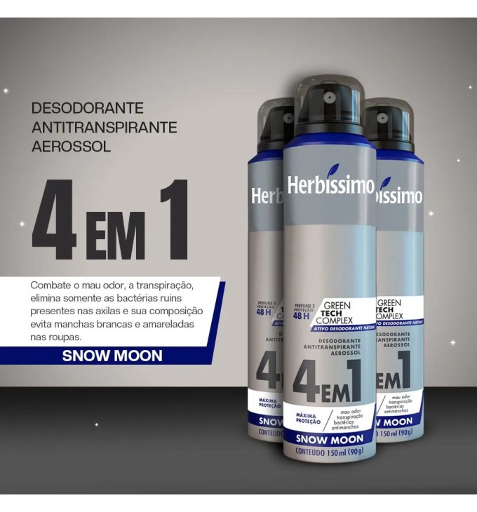 Desodorante Aerosol Antitranspirante Herbíssimo Snow Moon Desodorante Aerosol Antitranspirante Herbíssimo Snow Moon