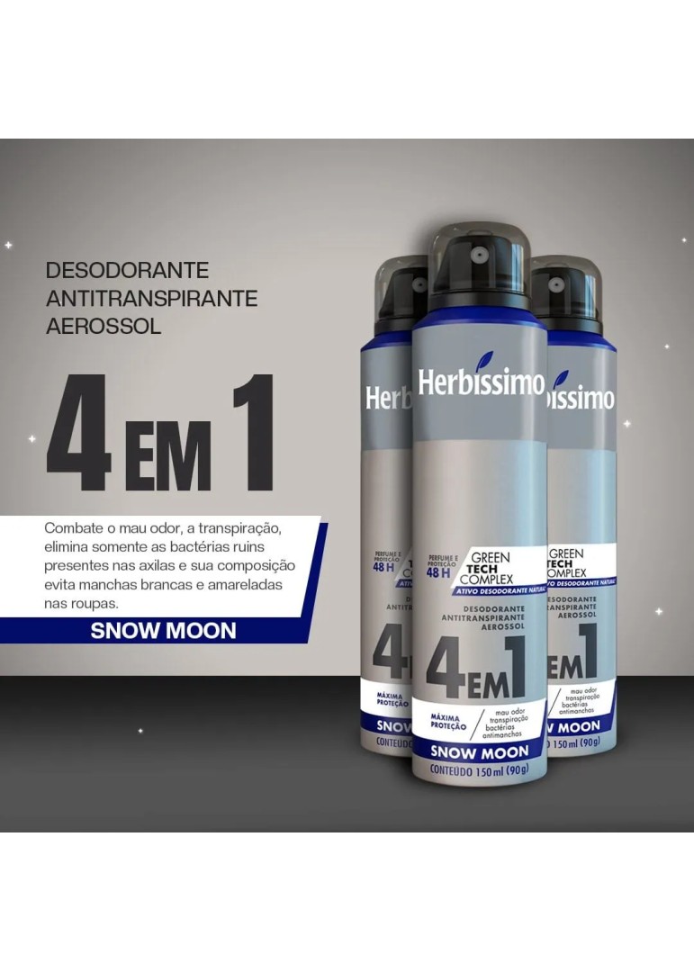 Desodorante Aerosol Antitranspirante Herbíssimo Snow Moon