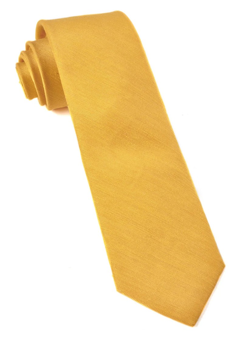 Gravata Masculina Slim Skinny Amarelo