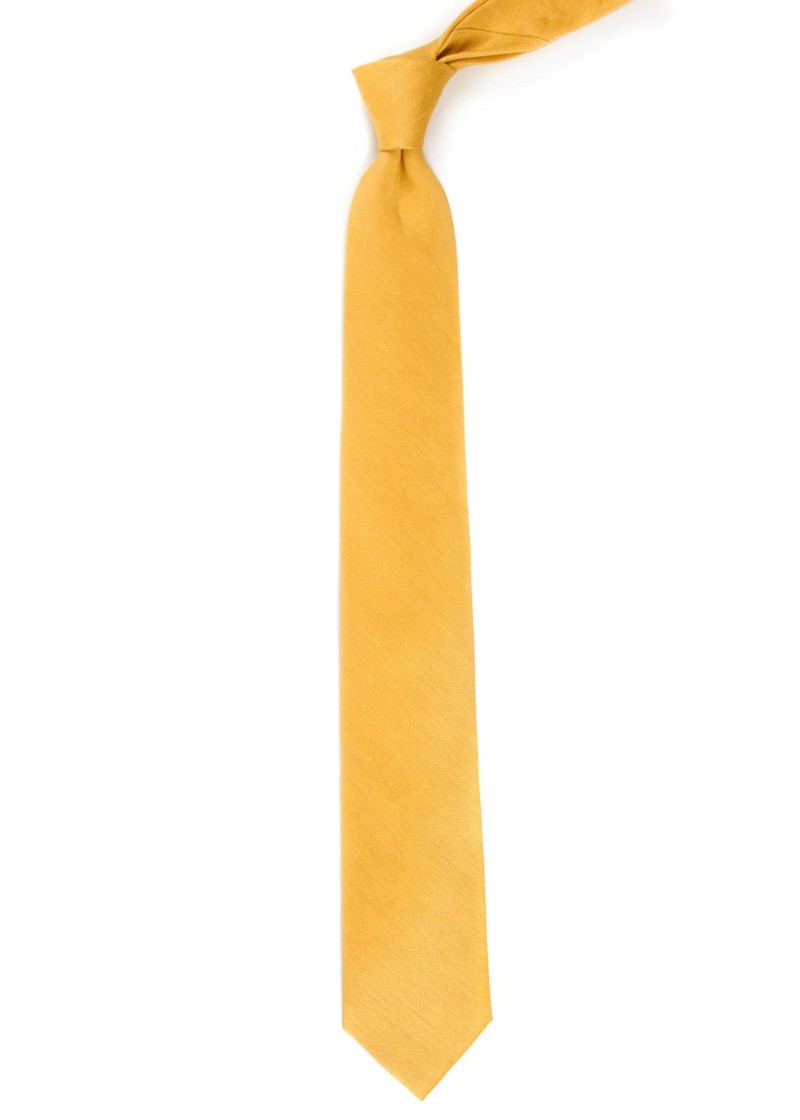 Gravata Masculina Slim Skinny Amarelo