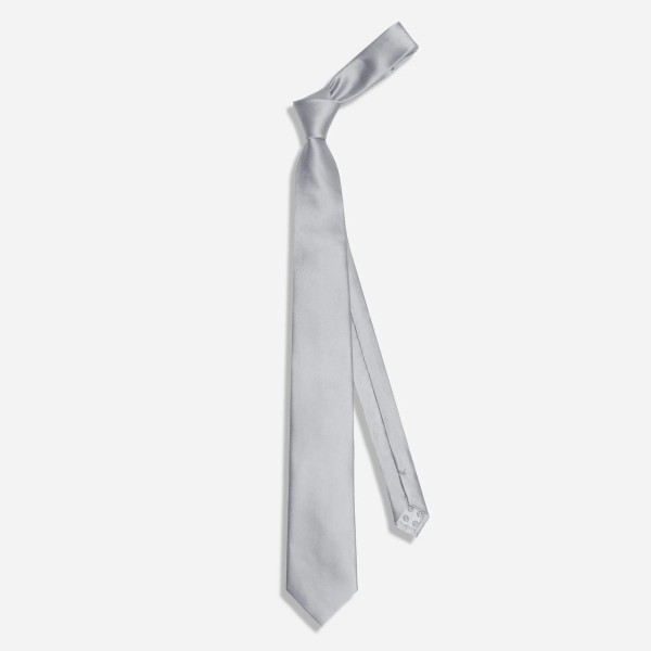 Gravata Masculina Slim Skinny Cinza Prata