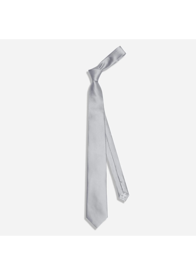 Gravata Masculina Slim Skinny Cinza Prata
