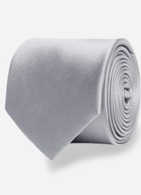 Gravata Masculina Slim Skinny Cinza Prata